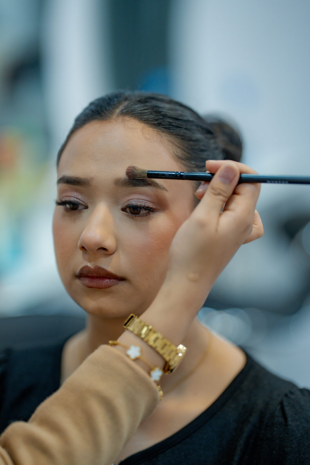 Close-up eyeshadow application at Slay With Shristi